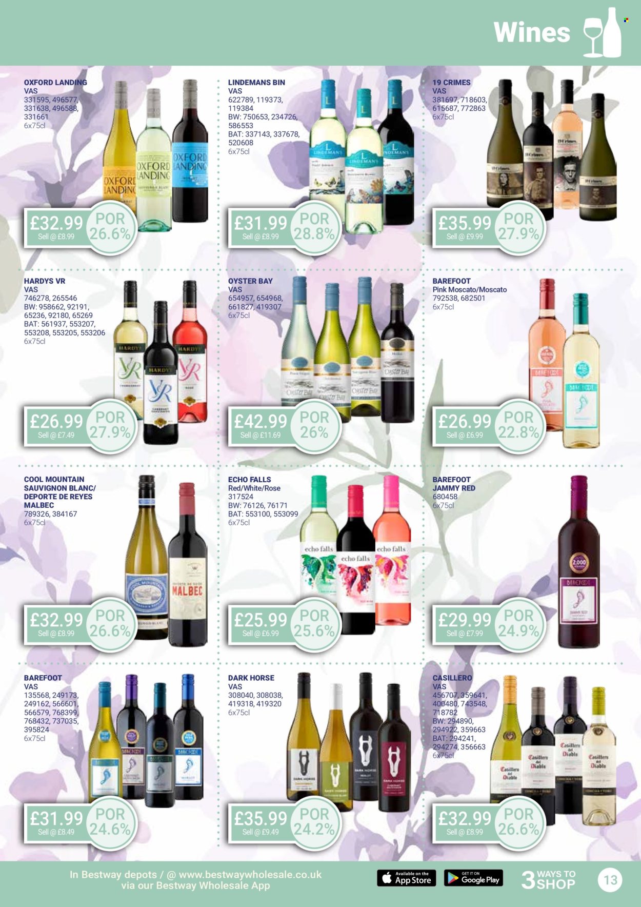 thumbnail - Bestway offer  - 26/04/2024 - 23/05/2024 - Sales products - alcohol, red wine, white wine, wine, Sauvignon Blanc, Moscato, rosé wine, Malbec. Page 13.