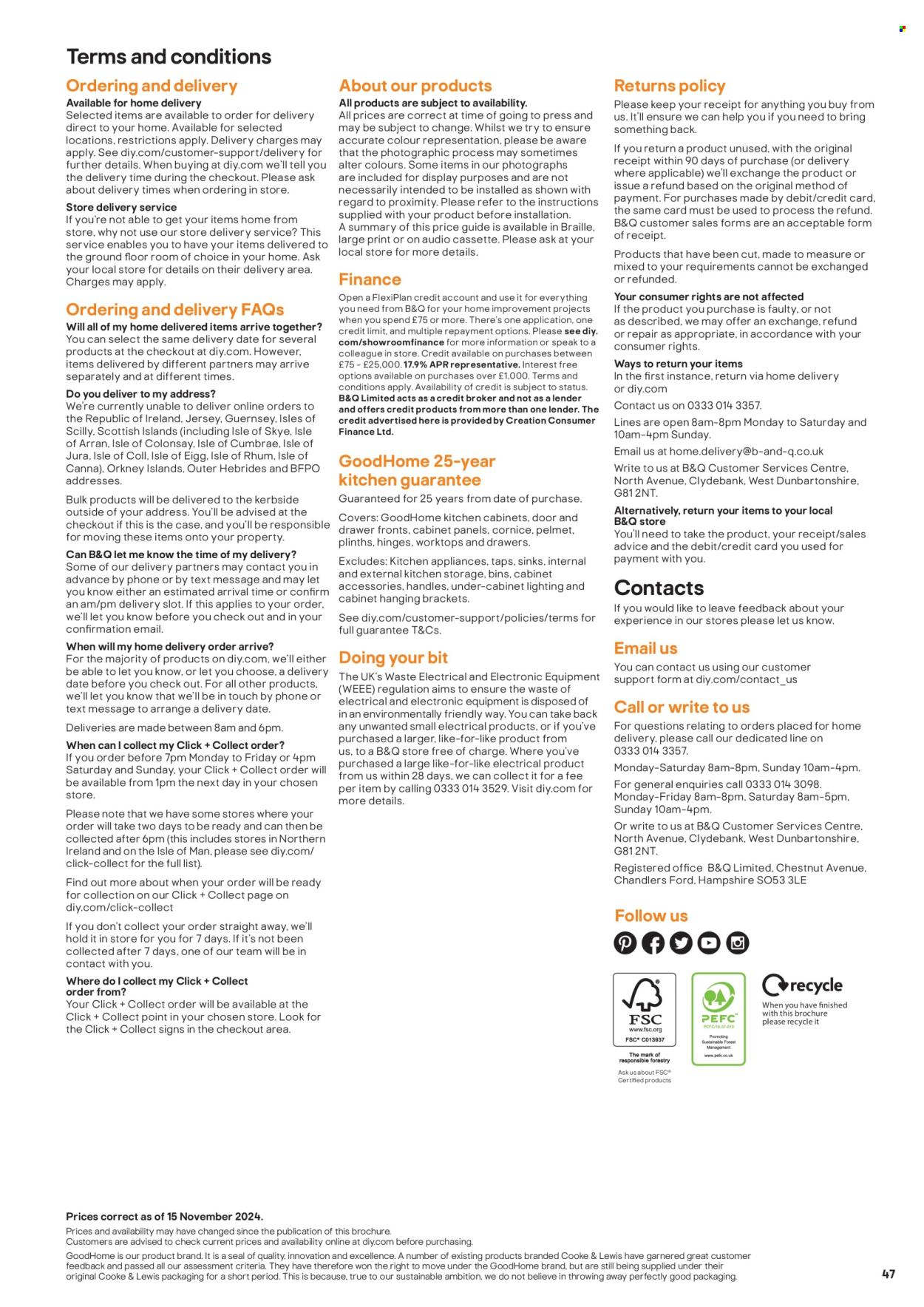 B&Q offer. Page 1
