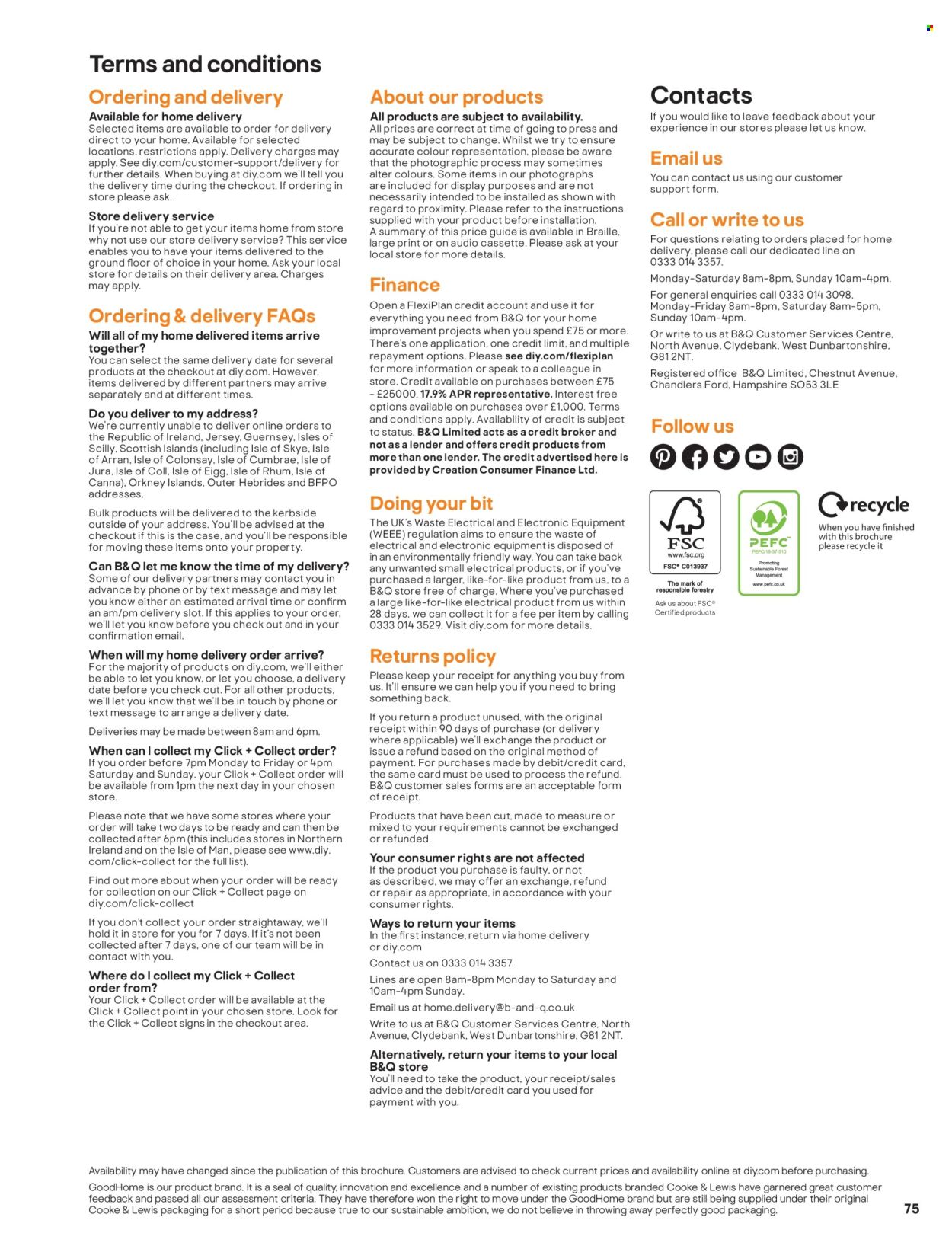 B&Q offer. Page 1