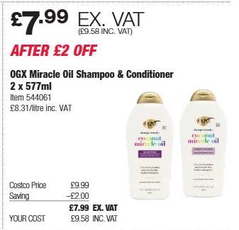 OGX Miracle Oil Shampoo & Conditioner 2 x 577ml