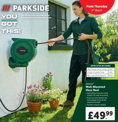 PARKSIDE Wall-Mounted Hose Reel