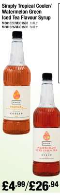 Simply Tropical Cooler/Watermelon Green Iced Tea Flavour Syrup
