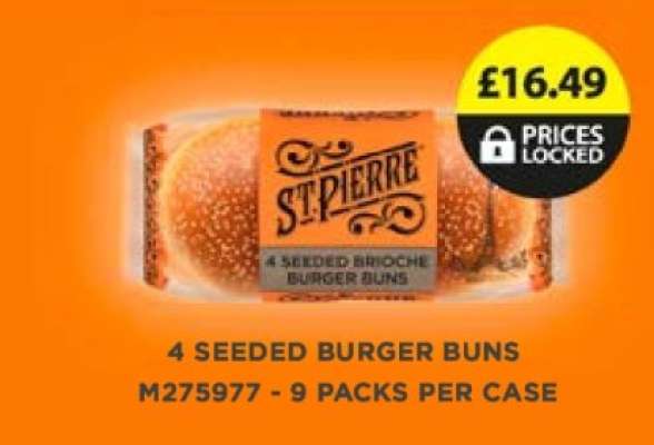 St Pierre 4 Seeded Brioche Burger Buns