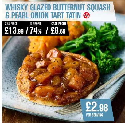 Whisky Glazed Butternut Squash & Pearl Onion Tart Tatin