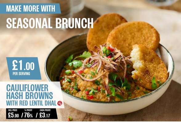 Cauliflower Hash Browns with Red Lentil Dhal