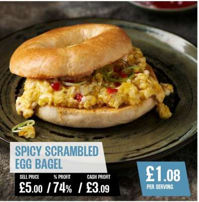 Spicy Scrambled Egg Bagel