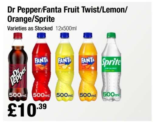 Dr Pepper/Fanta Fruit Twist/Lemon/Orange/Sprite