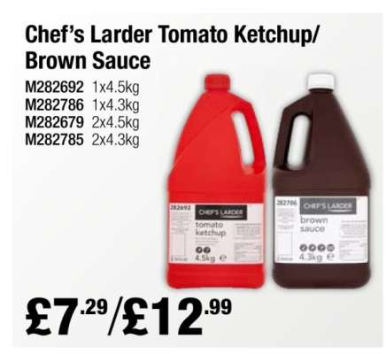 Chef’s Larder Tomato Ketchup/Brown Sauce