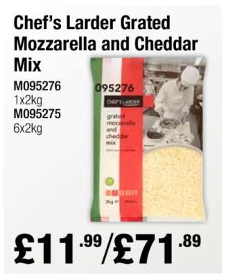 Chef’s Larder Grated Mozzarella and Cheddar Mix