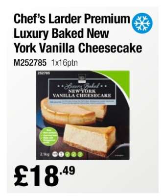 Chef’s Larder Premium Luxury Baked New York Vanilla Cheesecake
