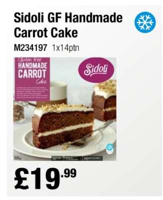Sidoli GF Handmade Carrot Cake