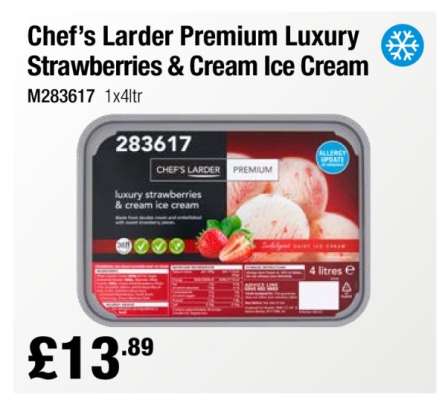 Chef’s Larder Premium Luxury Strawberries & Cream Ice Cream