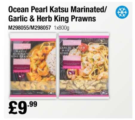 Ocean Pearl Katsu Marinated/ Garlic & Herb King Prawns