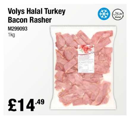 Volys Halal Turkey Bacon Rasher