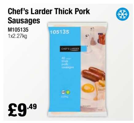 Chef’s Larder Thick Pork Sausages