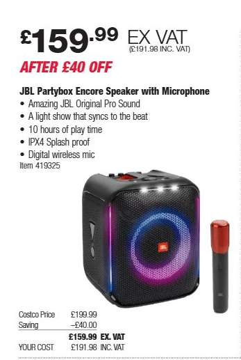 JBL Partybox Encore Speaker with Microphone