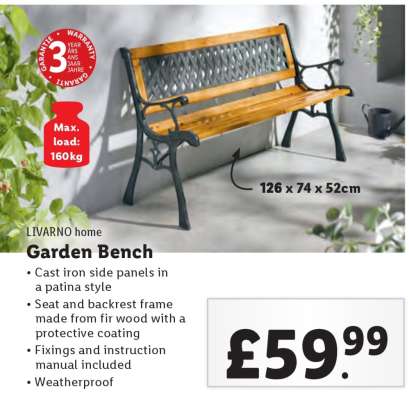 LIVARNO home Garden Bench