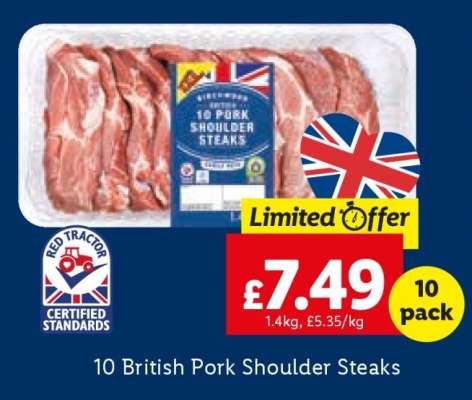 10 British Pork Shoulder Steaks