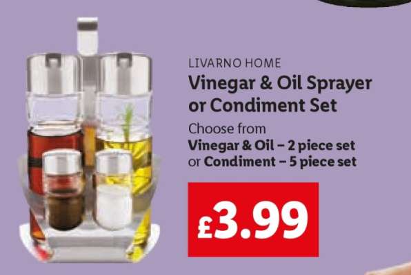 Vinegar & Oil Sprayer or Condiment Set