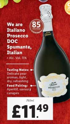 We are Italiano Prosecco DOC Spumante, Italian