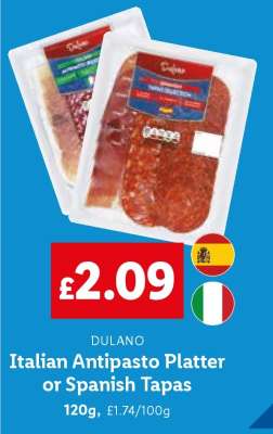 Dulano Italian Antipasto Platter or Spanish Tapas