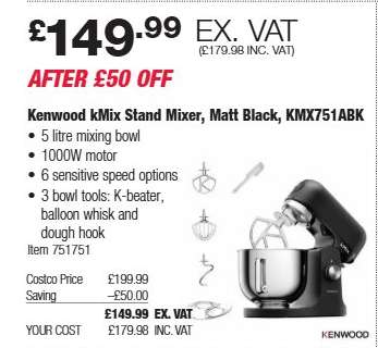 Kenwood kMix Stand Mixer, Matt Black, KMX751ABK