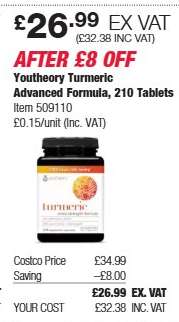 Youtheory Turmeric Advanced Formula, 210 Tablets
