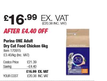 Purina ONE Adult Dry Cat Food Chicken 6kg