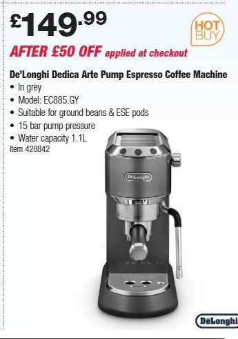 De'Longhi Dedica Arte Pump Espresso Coffee Machine