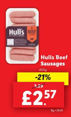 Hulls Beef Sausages