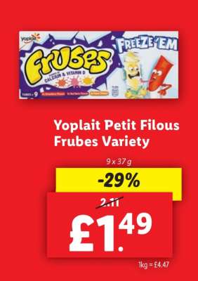 Yoplait Petit Filous Frubes Variety