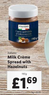 Italiamo Milk Crème Spread with Hazelnuts