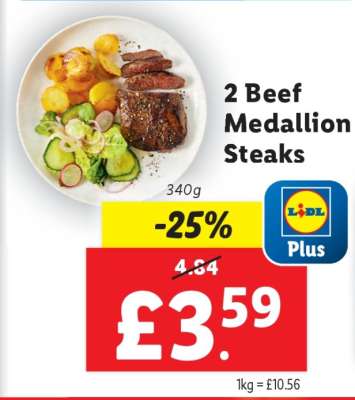 2 Beef Medallion Steaks
