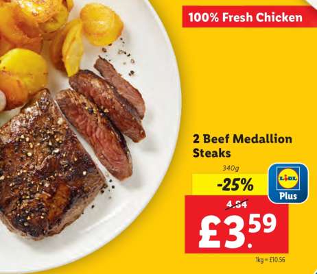 2 Beef Medallion Steaks