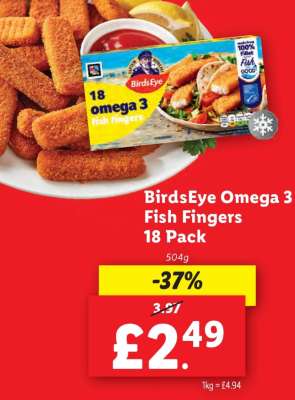 BirdsEye Omega 3 Fish Fingers 18 Pack