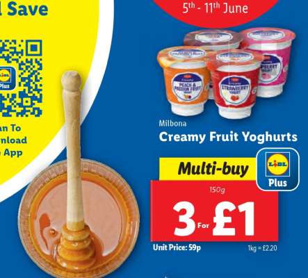 Milbona Creamy Fruit Yoghurts