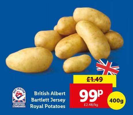 British Albert Bartlett Jersey Royal Potatoes