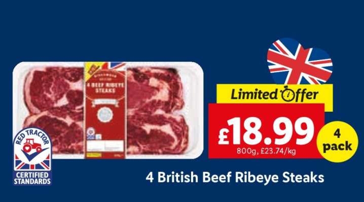 4 British Beef Ribeye Steaks