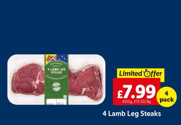 4 Lamb Leg Steaks