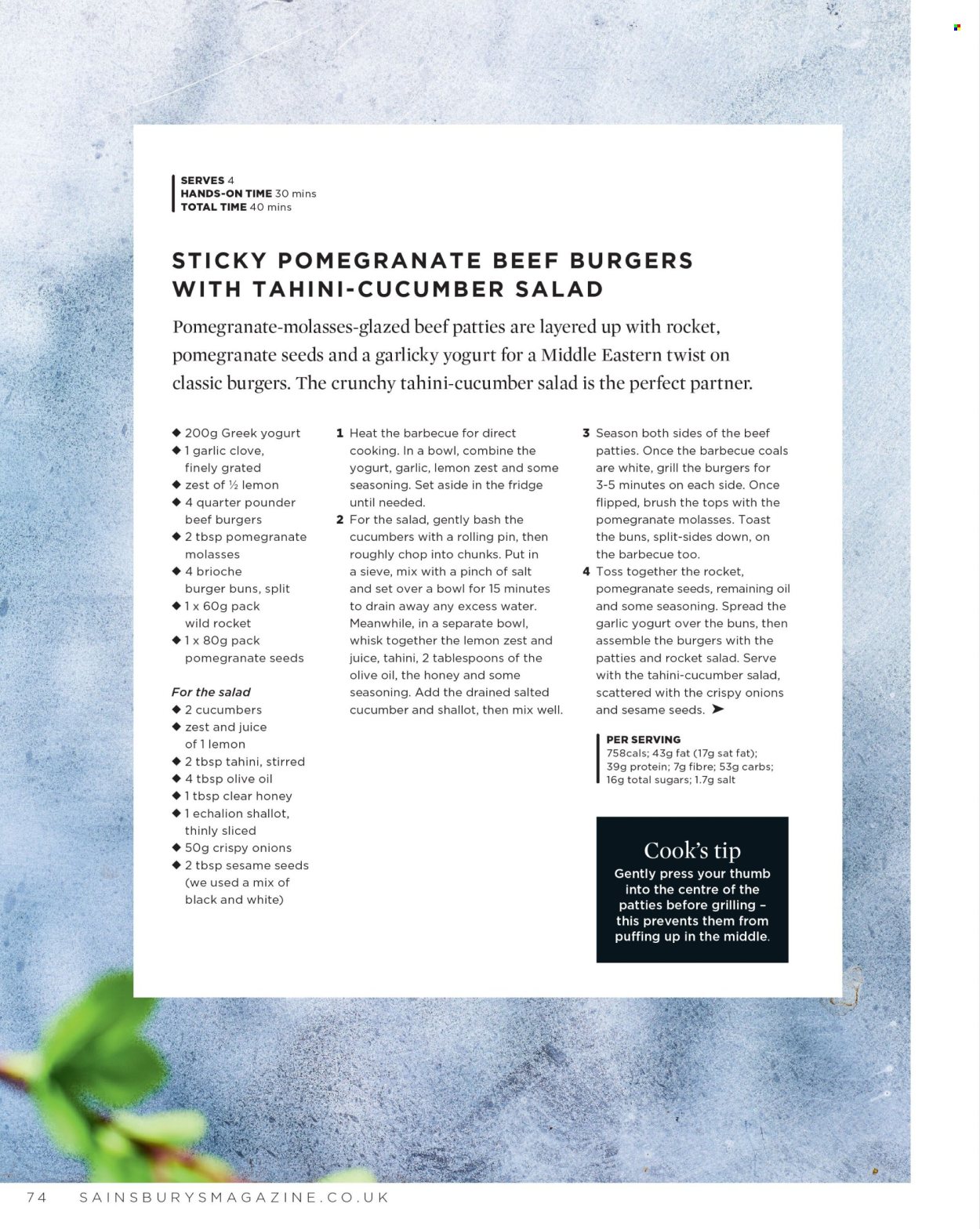 Sainsbury's offer. Page 74