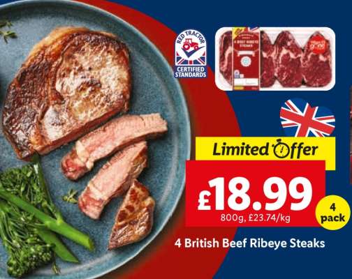 4 British Beef Ribeye Steaks