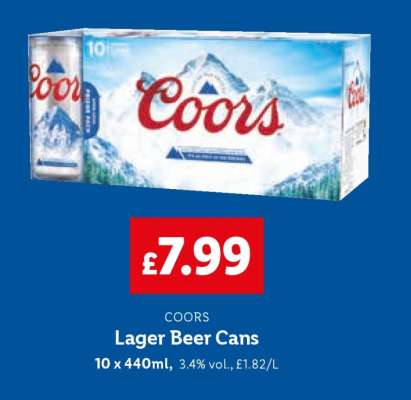 Coors Lager Beer Cans