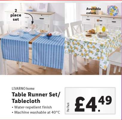 LIVARNO home Table Runner Set/Tablecloth