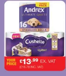 Andrex Ultimate Quilts & Cushelle Quilted