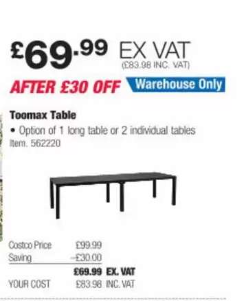 Toomax Table