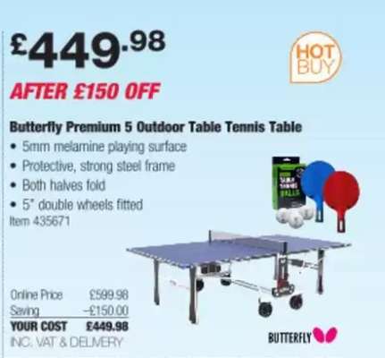 Butterfly Premium 5 Outdoor Table Tennis Table