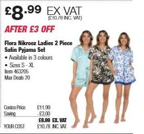 Flora Nikrooz Ladies 2 Piece Satin Pyjama Set