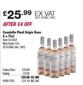Canelletto Pinot Grigio Rose 6 x 75cl
