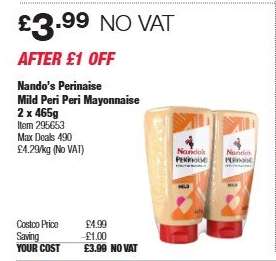 Nando’s Perinaise Mild Peri Peri Mayonnaise 2 x 465g
