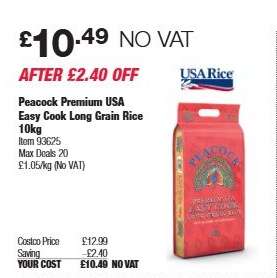 Peacock Premium USA Easy Cook Long Grain Rice 10kg